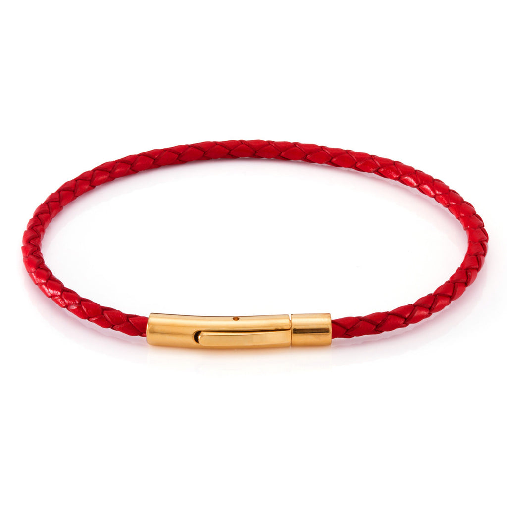 The Simplistic Leather Bracelet (Red)