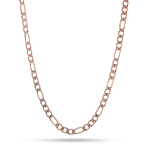 5mm, Vintage Stainless Steel Figaro Chain (Gold)