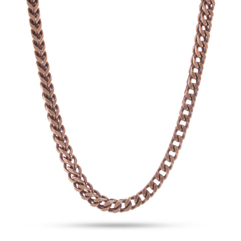 6mm, Vintage Stainless Steel Franco Chain (Gold)