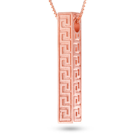 Rose Gold Greek Key Pillar Necklace from Marz