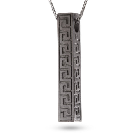 Blackout Greek Key Pillar Necklace from Marz